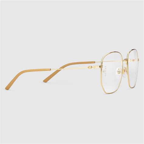 gold plated black gucci eyeglasses rf3118xzem|Shiny Gold Metal Rectangular.